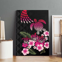 Hawaiian Hibiscus Turtle and Tropical Flower Canvas Wall Art Sweet Vibe