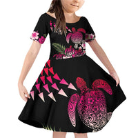 Hawaiian Hibiscus Turtle and Tropical Flower Family Matching Off Shoulder Short Dress and Hawaiian Shirt Sweet Vibe