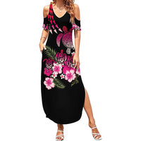 Hawaiian Hibiscus Turtle and Tropical Flower Family Matching Summer Maxi Dress and Hawaiian Shirt Sweet Vibe