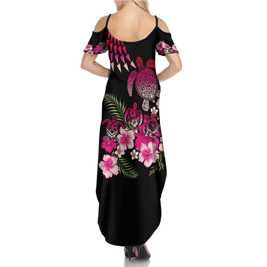 Hawaiian Hibiscus Turtle and Tropical Flower Family Matching Summer Maxi Dress and Hawaiian Shirt Sweet Vibe