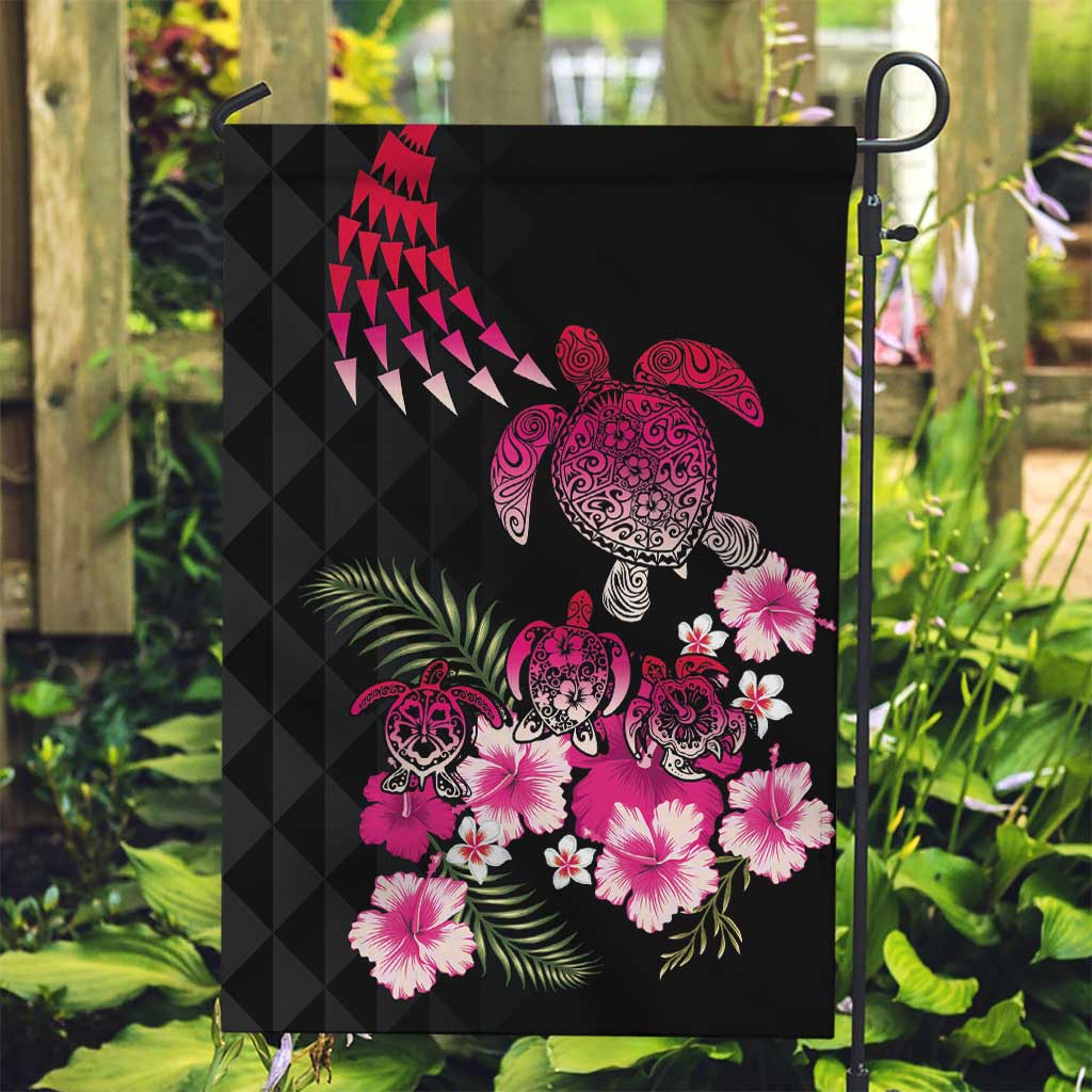 Hawaiian Hibiscus Turtle and Tropical Flower Garden Flag Sweet Vibe