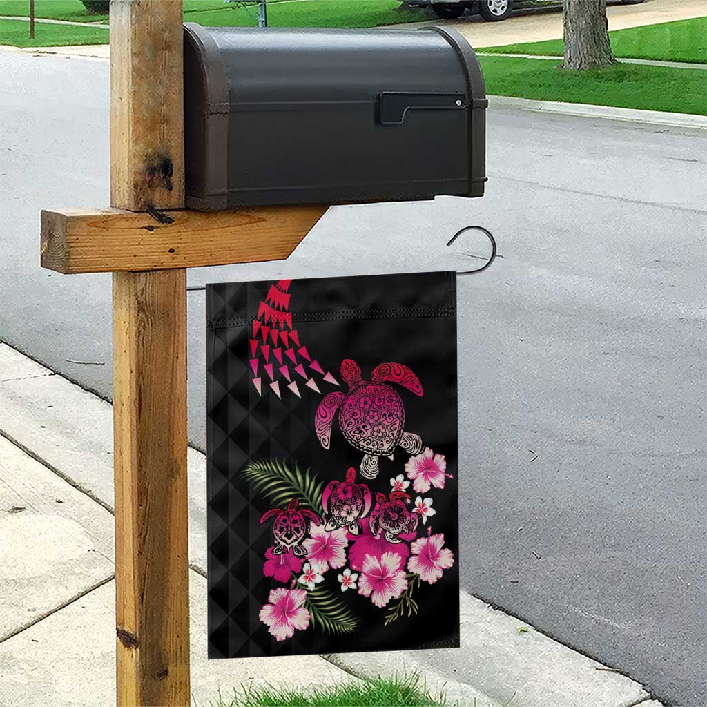 Hawaiian Hibiscus Turtle and Tropical Flower Garden Flag Sweet Vibe