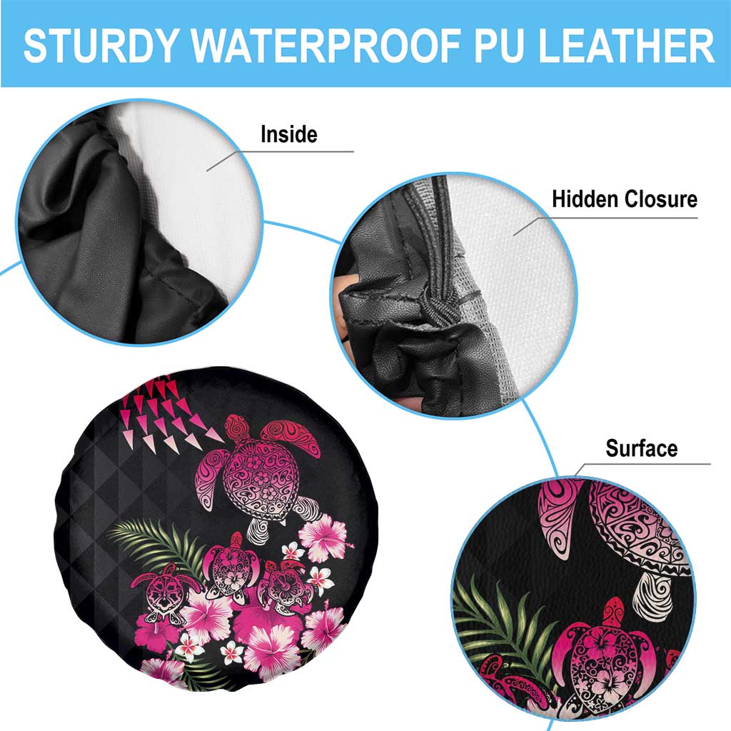 Hawaiian Hibiscus Turtle and Tropical Flower Spare Tire Cover Sweet Vibe