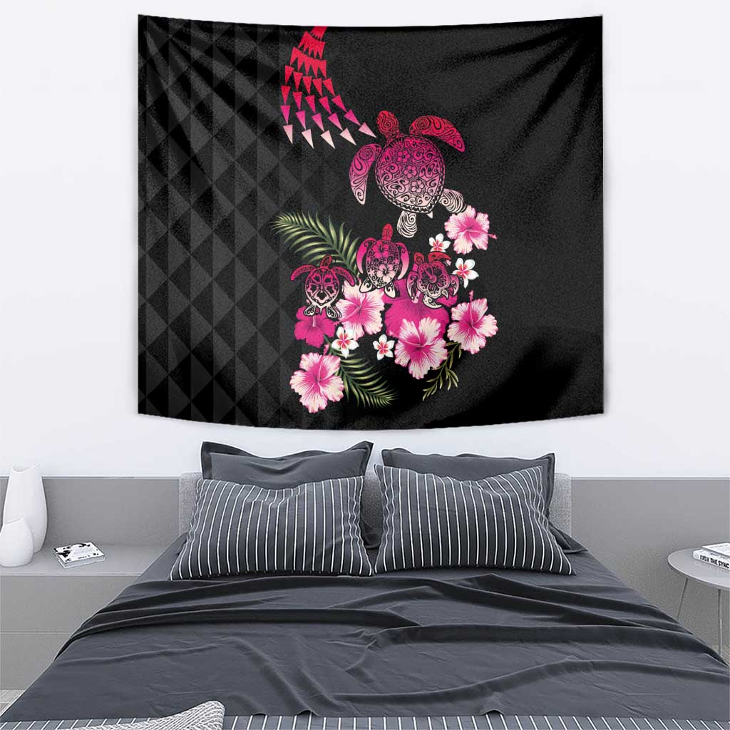 Hawaiian Hibiscus Turtle and Tropical Flower Tapestry Sweet Vibe