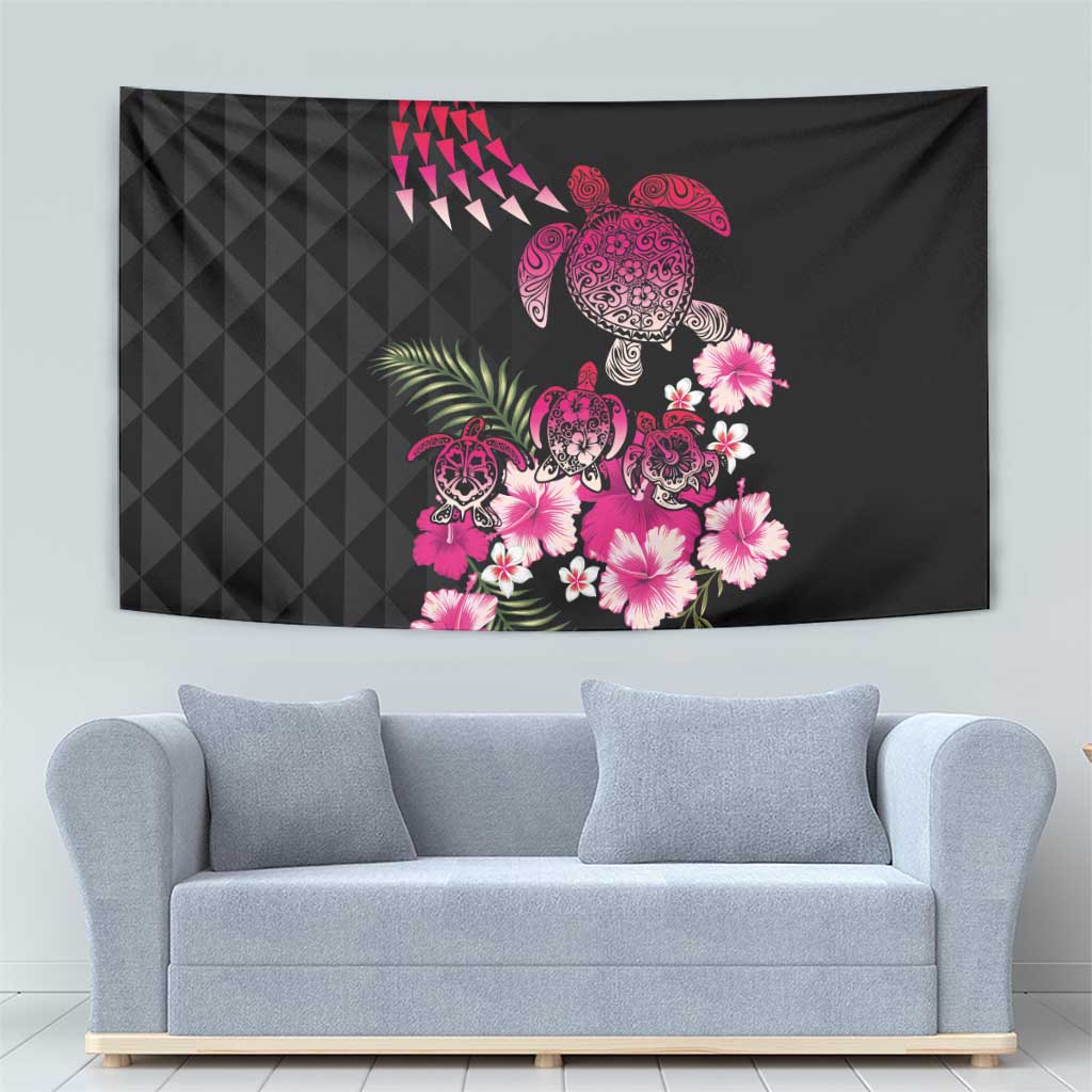 Hawaiian Hibiscus Turtle and Tropical Flower Tapestry Sweet Vibe