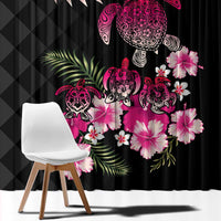 Hawaiian Hibiscus Turtle and Tropical Flower Window Curtain Sweet Vibe