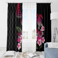 Hawaiian Hibiscus Turtle and Tropical Flower Window Curtain Sweet Vibe