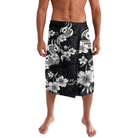 Hawaiian-Polynesian Art Tattoo Lavalava Hibiscus and Plumeria Grayscale LT03 Black - Polynesian Pride