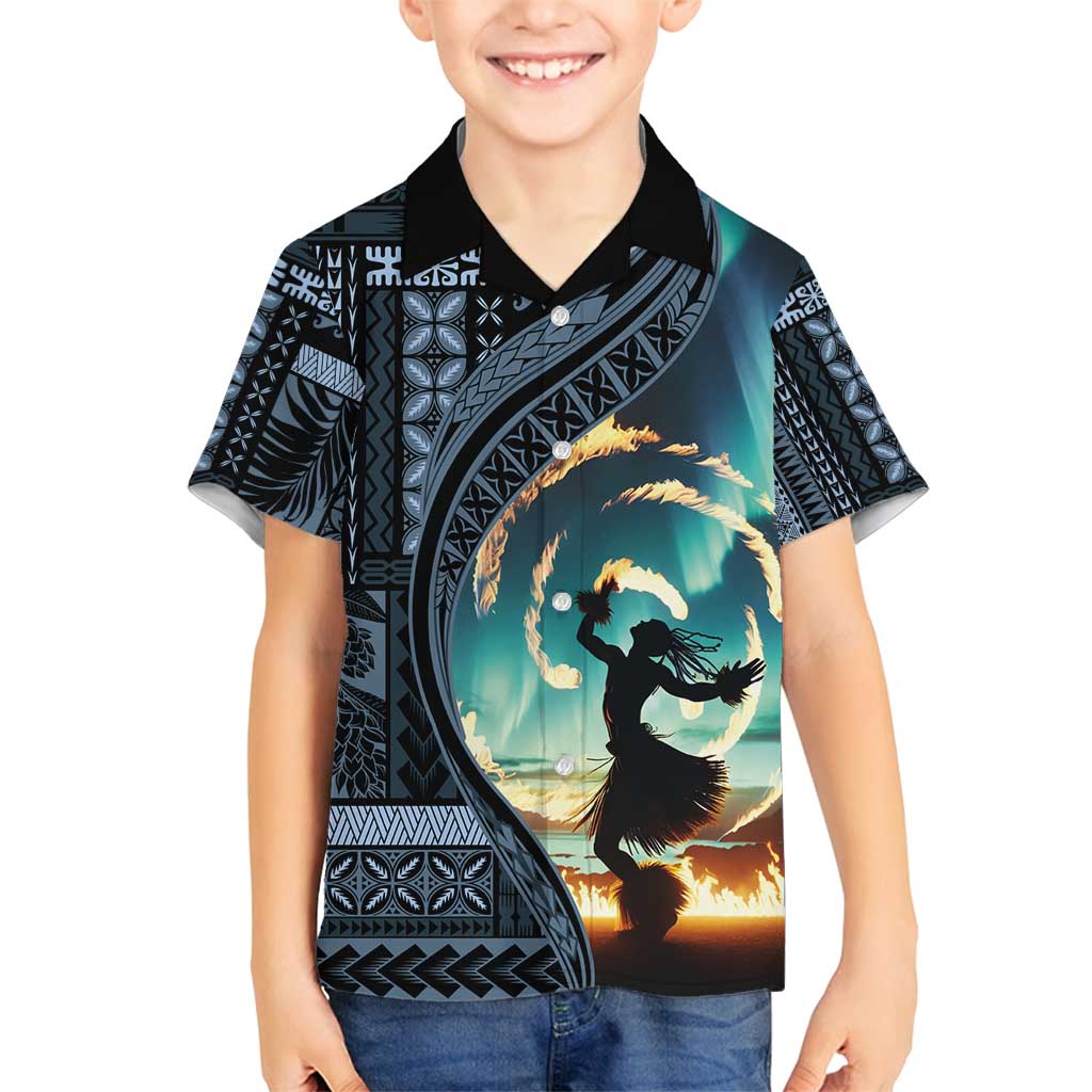 Samoan Siapo Motif and Siva Afi Dance Family Matching Off Shoulder Maxi Dress and Hawaiian Shirt