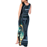 Samoan Siapo Motif and Siva Afi Dance Tank Maxi Dress