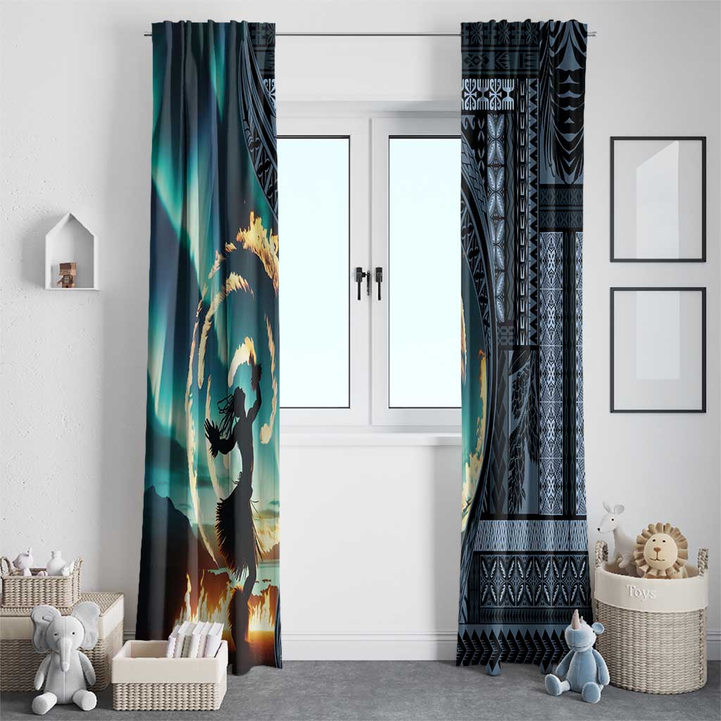 Samoan Siapo Motif and Siva Afi Dance Window Curtain