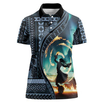 Samoan Siapo Motif and Siva Afi Dance Women Polo Shirt