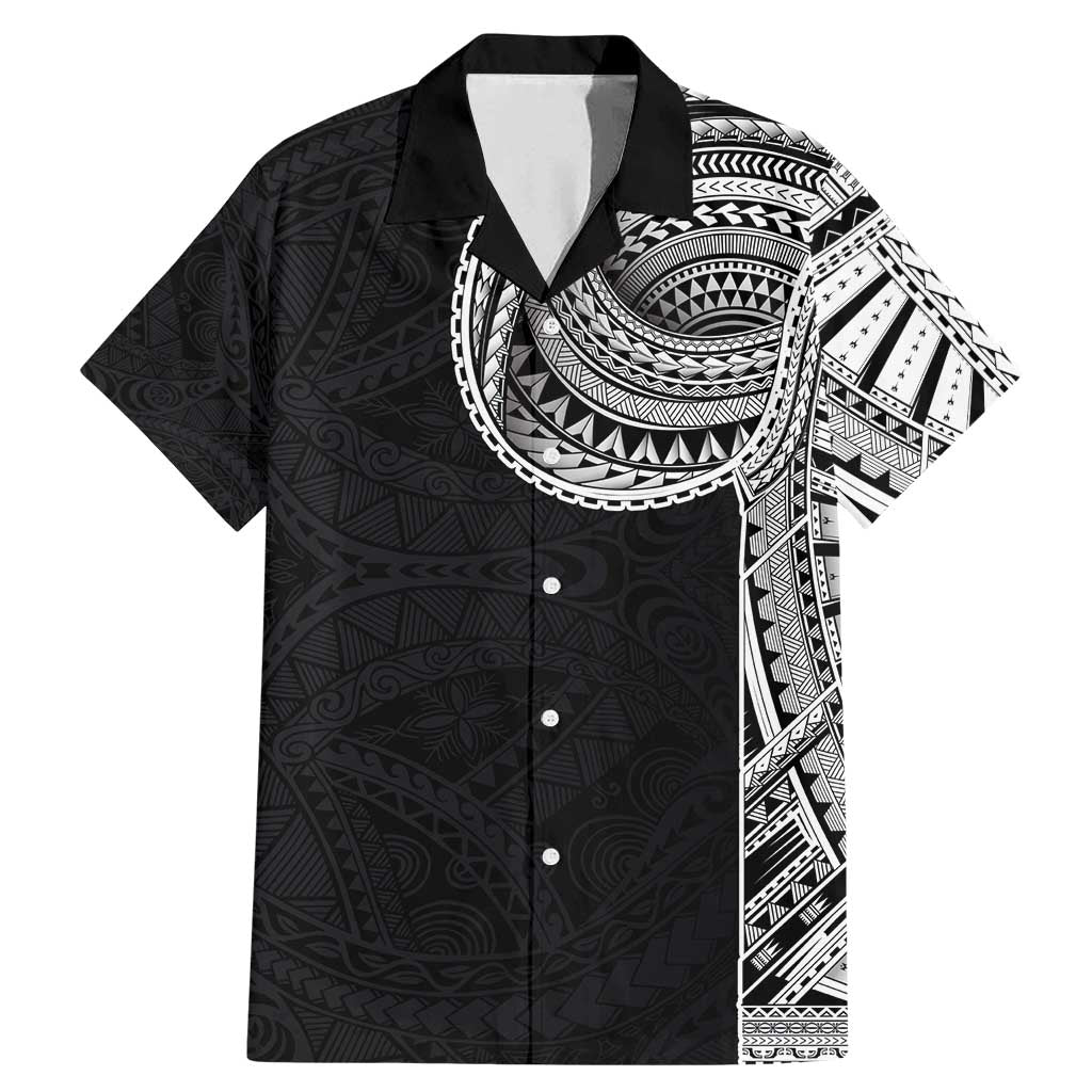 Samoan Art Tattoo Polynesian Pattern Family Matching Mermaid Dress and Hawaiian Shirt