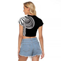 Samoan Art Tattoo Polynesian Pattern Raglan Cropped T Shirt
