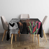 Samoan Warrior Art Tattoo Tablecloth Polynesian Pattern and Teuila