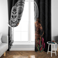 Samoan Warrior Art Tattoo Window Curtain Polynesian Pattern and Teuila