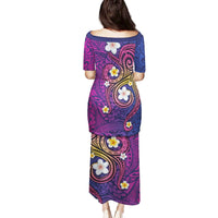 Hawaiian Octopus Tattoo and Frangipani Family Matching Puletasi and Hawaiian Shirt