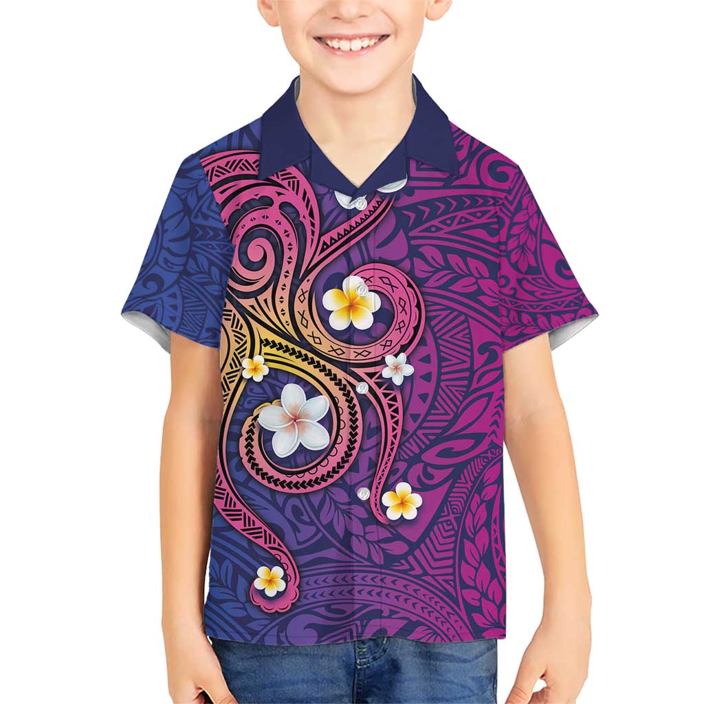 Hawaiian Octopus Tattoo and Frangipani Kid Hawaiian Shirt