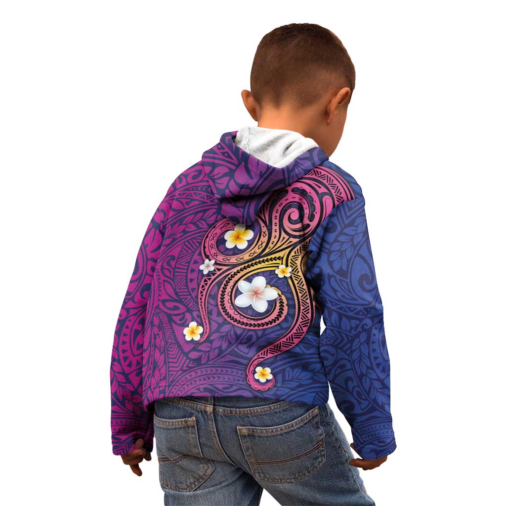 Hawaiian Octopus Tattoo and Frangipani Kid Hoodie