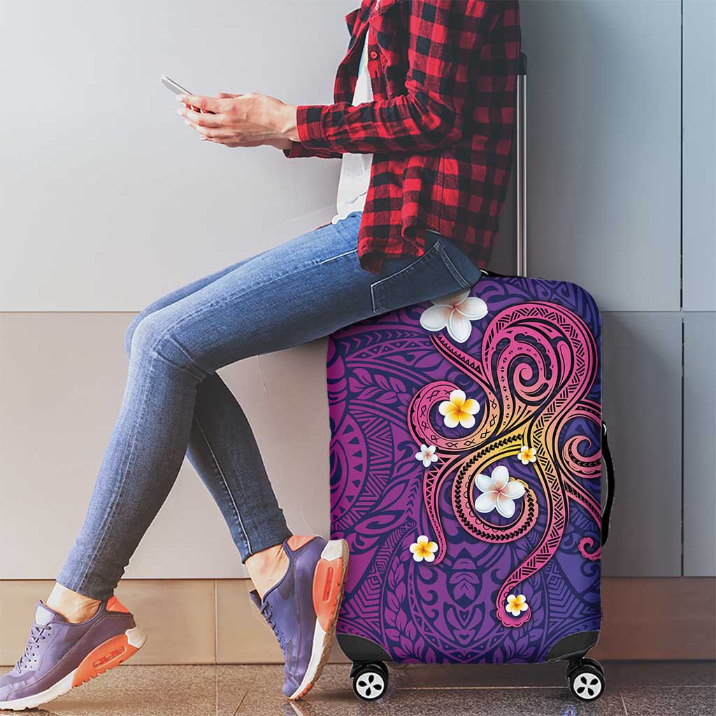 Hawaiian Octopus Tattoo and Frangipani Luggage Cover