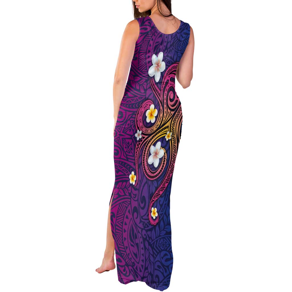 Hawaiian Octopus Tattoo and Frangipani Tank Maxi Dress