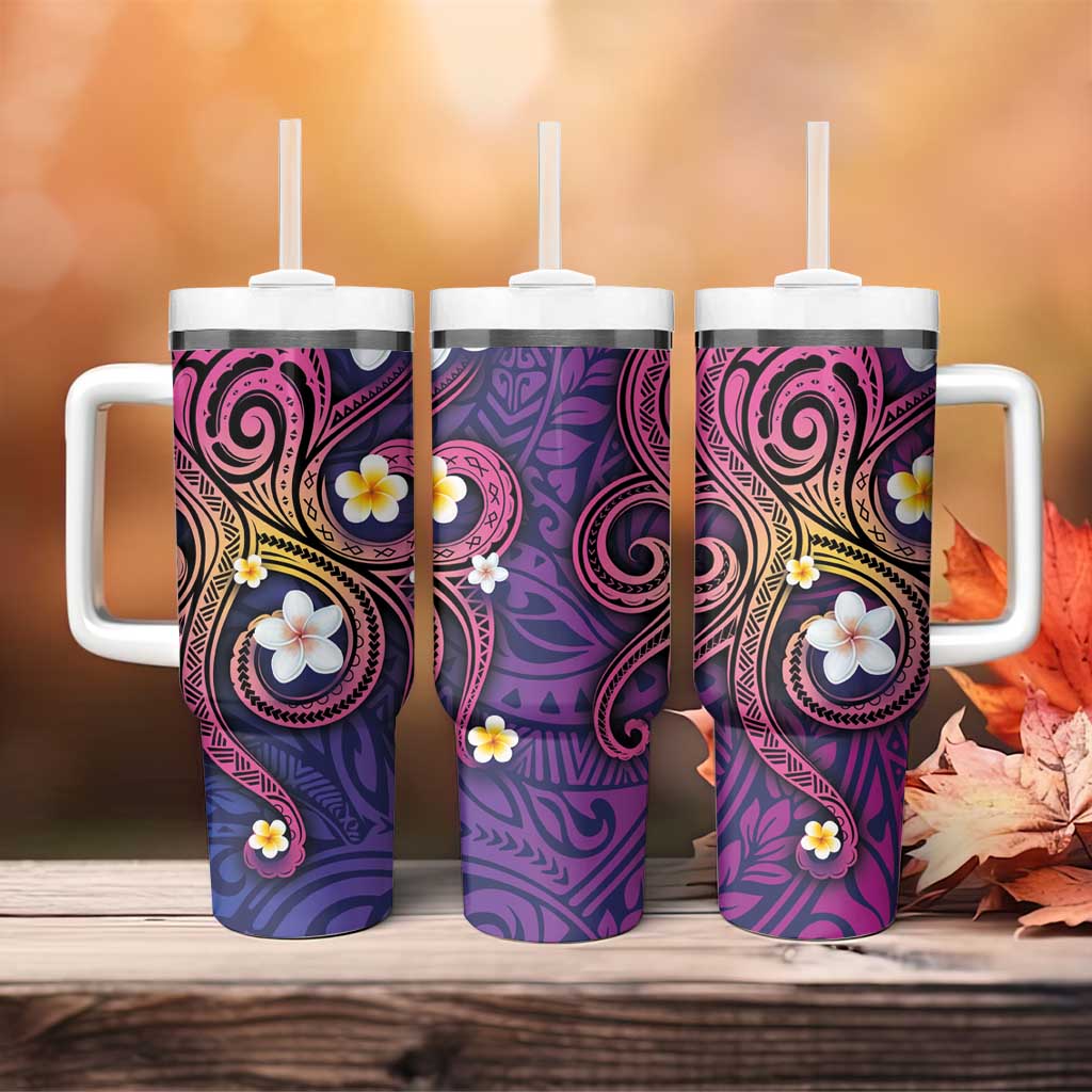 Hawaiian Octopus Tattoo and Frangipani Tumbler With Handle