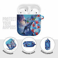 Hawaii Aloha Whales AirPods Case Hibiscus and Whales with Polynesian Pattern - Polynesian Pride