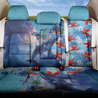Hawaii Aloha Whales Back Car Seat Cover Hibiscus and Whales with Polynesian Pattern - Polynesian Pride