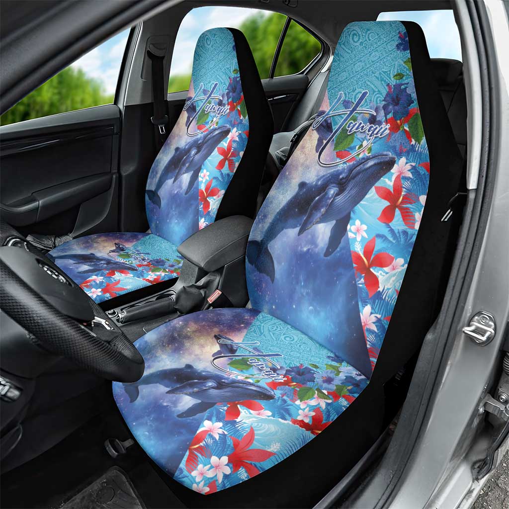Hawaii Aloha Whales Car Seat Cover Hibiscus and Whales with Polynesian Pattern LT03 - Polynesian Pride