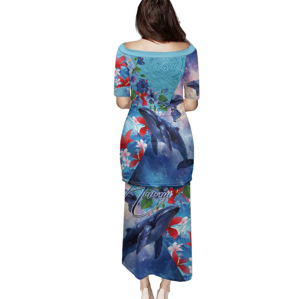 Hawaii Aloha Whales Family Matching Puletasi and Hawaiian Shirt Hibiscus and Whales with Polynesian Pattern - Polynesian Pride