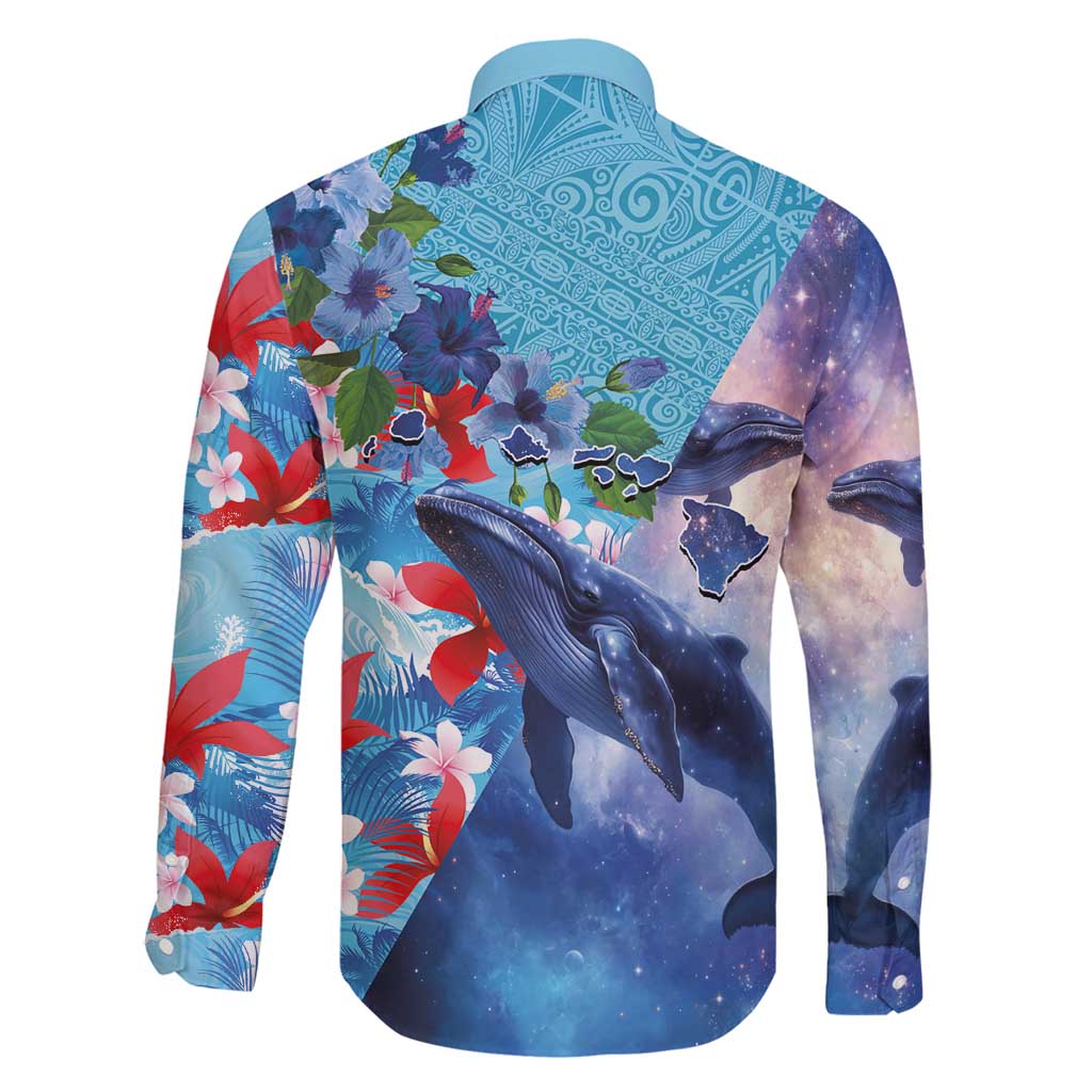 Hawaii Aloha Whales Family Matching Tank Maxi Dress and Hawaiian Shirt Hibiscus and Whales with Polynesian Pattern - Polynesian Pride