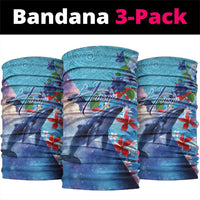 Hawaii Aloha Whales Neck Gaiter Hibiscus and Whales with Polynesian Pattern - Polynesian Pride