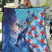 Hawaii Aloha Whales Quilt Hibiscus and Whales with Polynesian Pattern - Polynesian Pride