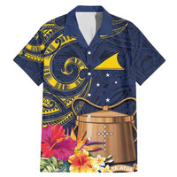 Tokelau Tokehega Day Family Matching Mermaid Dress and Hawaiian Shirt Coat of Arms with Polynesian Tattoo and Hibiscus