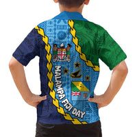 Malampa Fiji Day Family Matching Long Sleeve Bodycon Dress and Hawaiian Shirt National Symbols with Tapa Tribal and Polynesian Tattoo