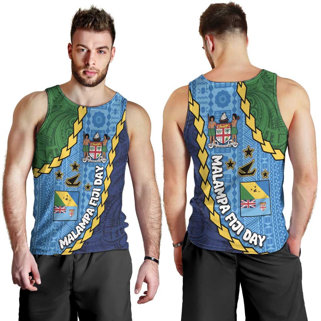 Malampa Fiji Day Men Tank Top National Symbols with Tapa Tribal and Polynesian Tattoo