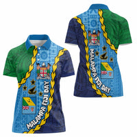 Malampa Fiji Day Women Polo Shirt National Symbols with Tapa Tribal and Polynesian Tattoo