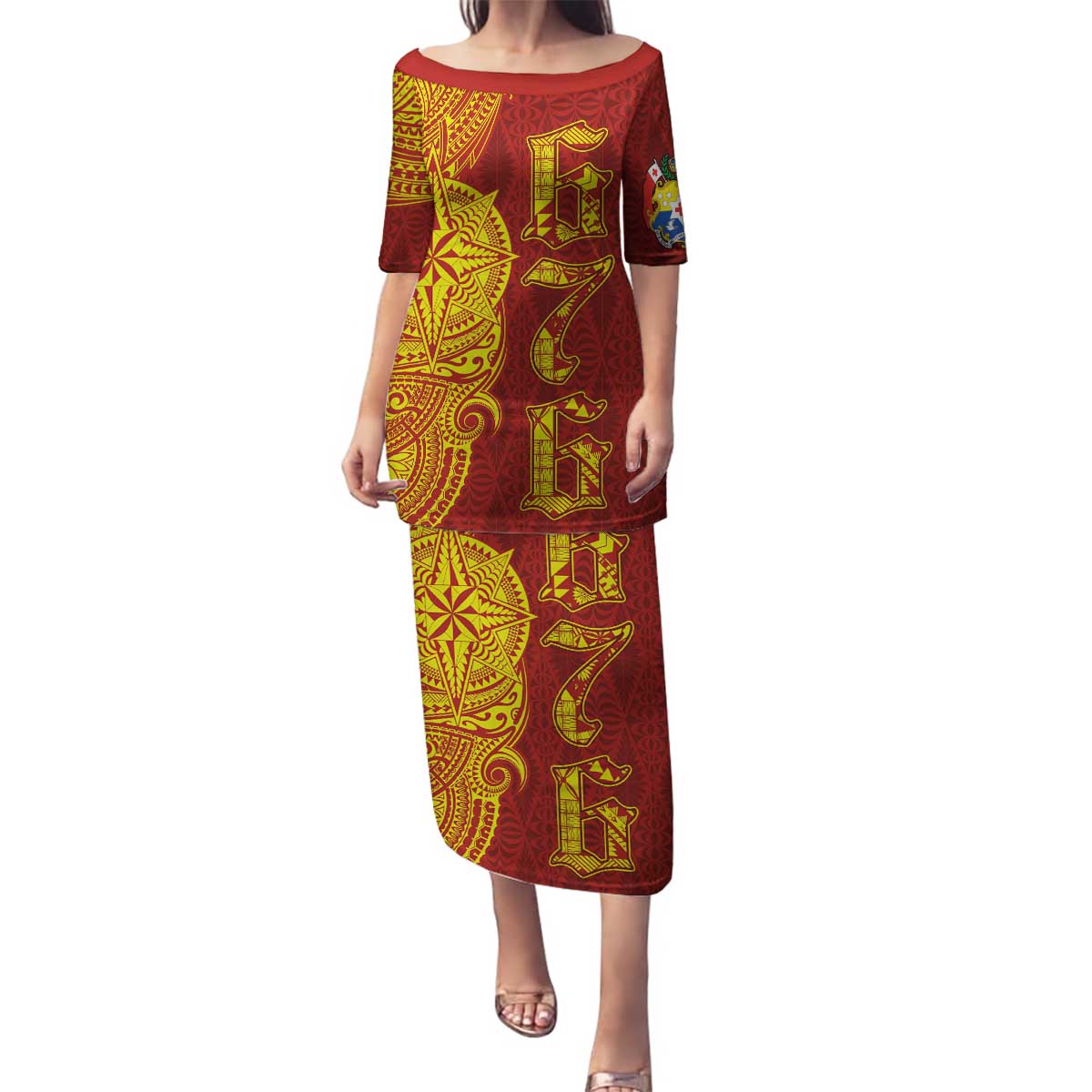 Tonga 676 Ngatu Tribal Tattoo Family Matching Puletasi and Hawaiian Shirt