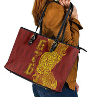 Tonga 676 Ngatu Tribal Tattoo Leather Tote Bag