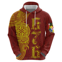 Tonga 676 Ngatu Tribal Tattoo Zip Hoodie