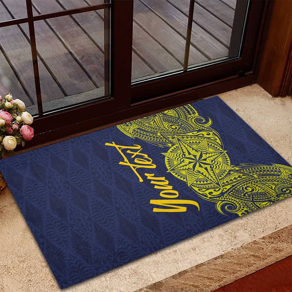 Personalised Tokelau Classic Ngatu Motifs Rubber Doormat