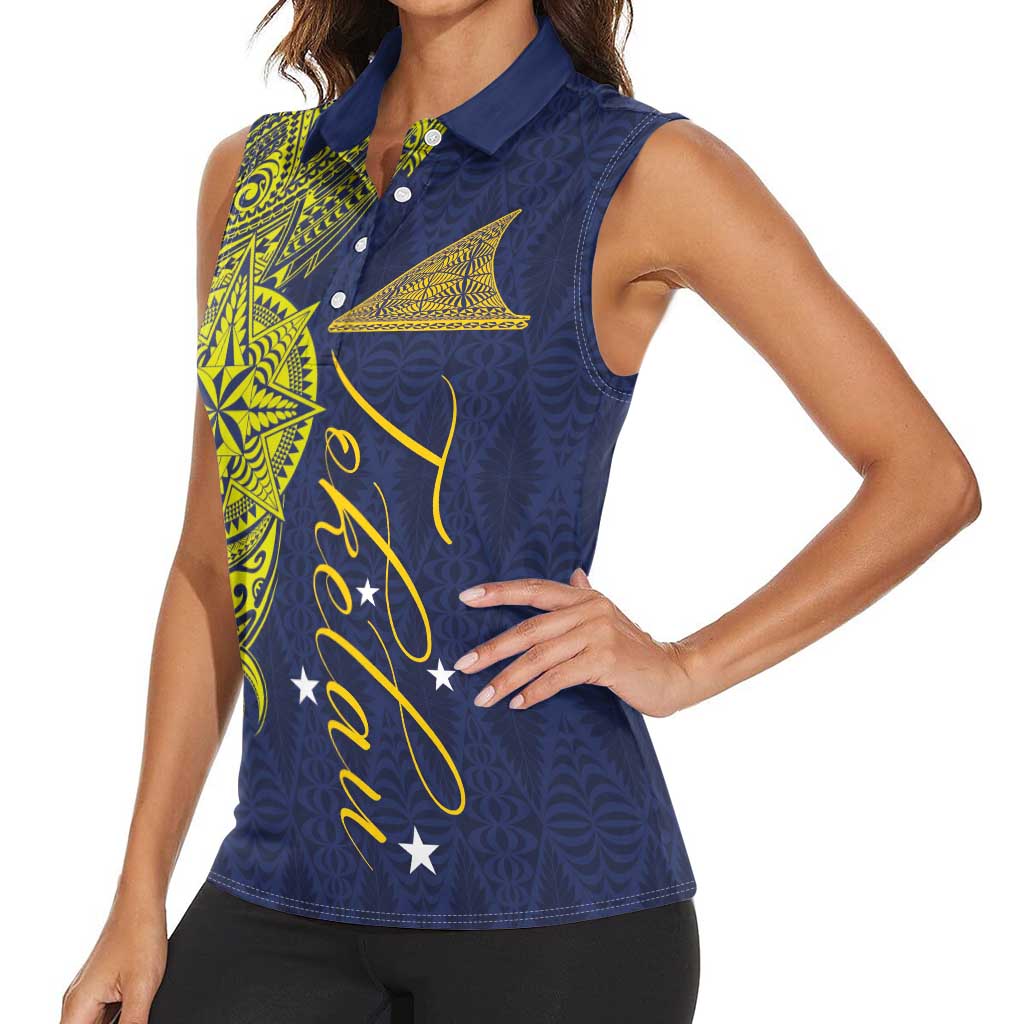 Personalised Tokelau Classic Ngatu Motifs Women Sleeveless Polo Shirt