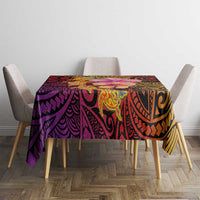 Hawaiian Hibiscus Turtle Tribal Polynesian Pattern Tablecloth Colorful Color
