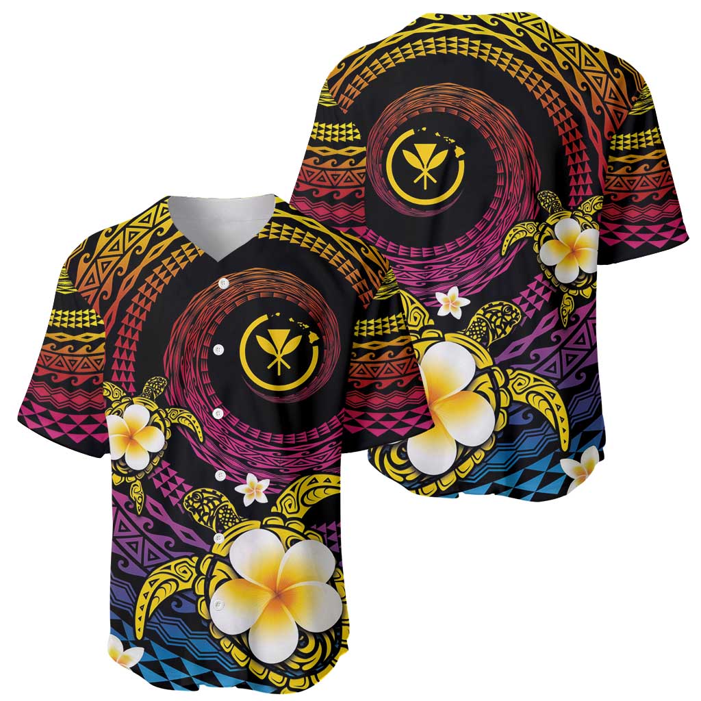 Hawaiian Plumeria Turtle Tribal Spiral Polynesian Tattoo Baseball Jersey Fanciful Color LT03 - Polynesian Pride