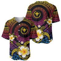 Hawaiian Plumeria Turtle Tribal Spiral Polynesian Tattoo Baseball Jersey Fanciful Color LT03 - Polynesian Pride