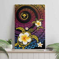 Hawaiian Plumeria Turtle Tribal Spiral Polynesian Tattoo Canvas Wall Art Fanciful Color