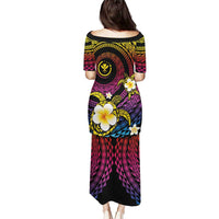 Hawaiian Plumeria Turtle Tribal Spiral Polynesian Tattoo Puletasi Fanciful Color