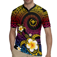Hawaiian Plumeria Turtle Tribal Spiral Polynesian Tattoo Rugby Jersey Fanciful Color