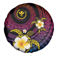 Hawaiian Plumeria Turtle Tribal Spiral Polynesian Tattoo Spare Tire Cover Fanciful Color