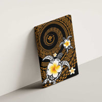 Hawaiian Plumeria Turtle Tribal Spiral Polynesian Tattoo Canvas Wall Art Gold Color